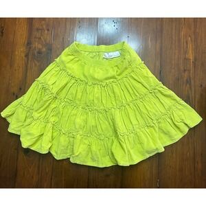 Hanna Andersson Tiered Ruffle green skirt size 120 6-7